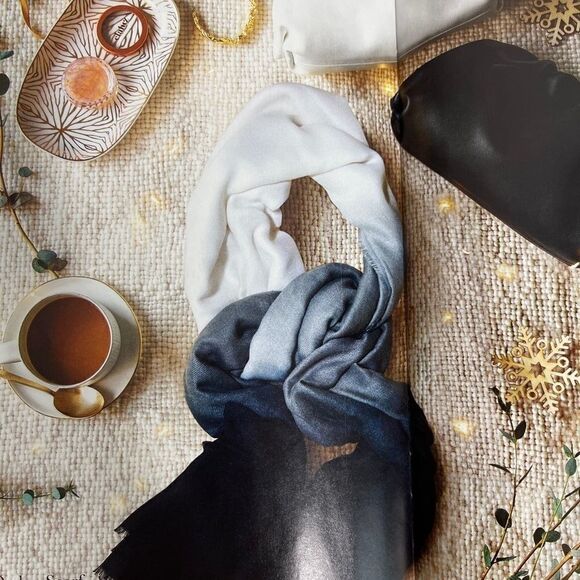 Carly Cushnie gray horizon ombré print scarf  NWT - Picture 8 of 10